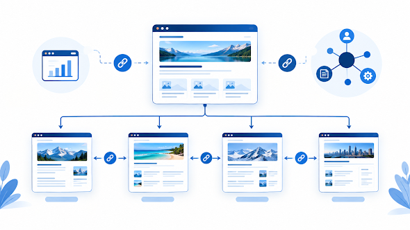 Internal linking structure diagram for SEO