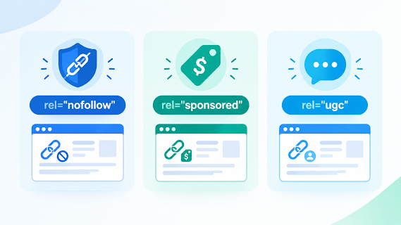 omparison of rel nofollow, rel sponsored, and rel ugc link attributes for affiliate links