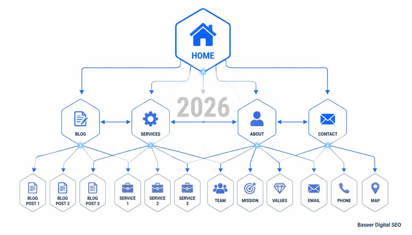 Internal Linking Strategies for SEO 2026 Guide Illustrated with Baseer Digital SEO