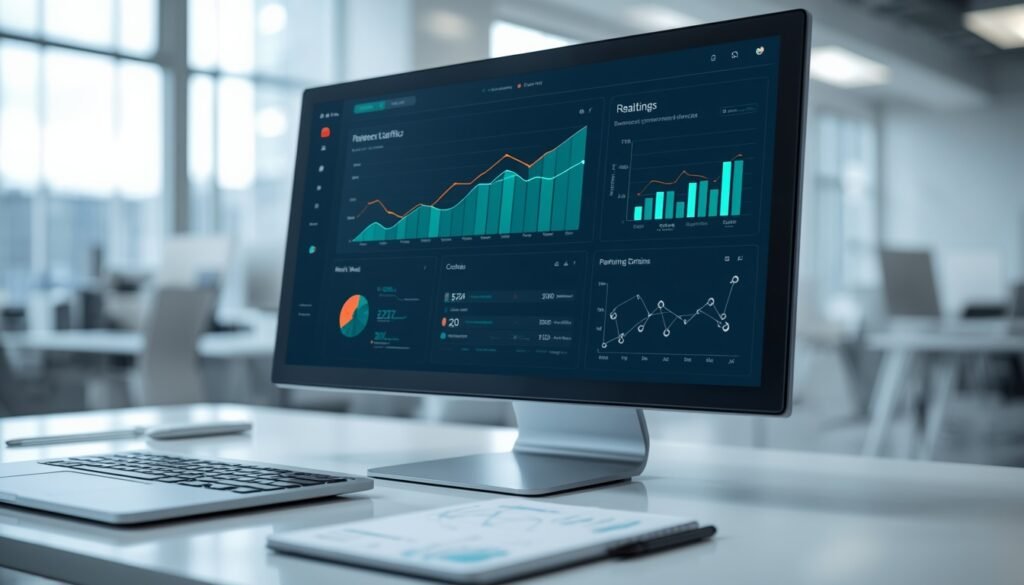 SEO dashboard showing referral traffic, referring domains, and organic search performance for guest posts