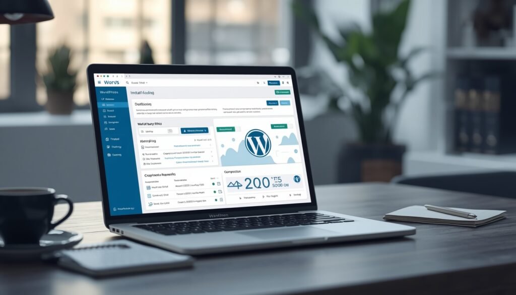 Beginner installing WordPress through a web hosting dashboard