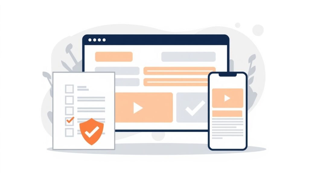 Clean website layout and checklist representing responsible AdSense optimization